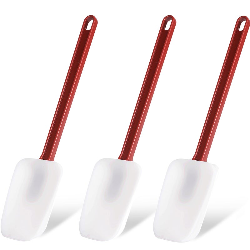 heffiso Silicone Rubber Spatula and Spoon Set of 3  High Heat  Commercial Use (3 x 9.5 Inches) - Image 1