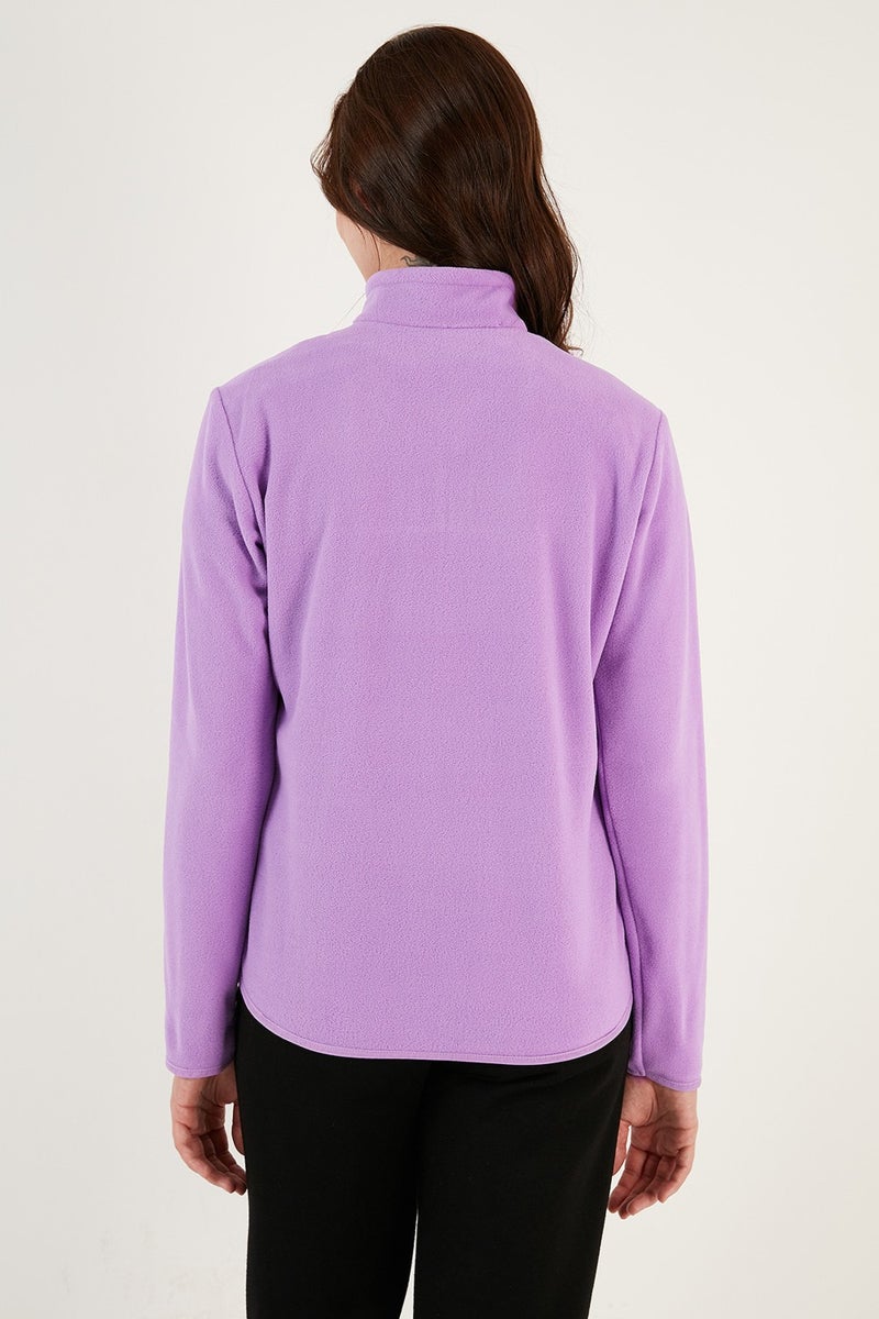 Lela Slim Fit Soft Textured Anti-Pilling Non-Pilling Half Zipper Polar Women's POLAR 5907000 - Image 5