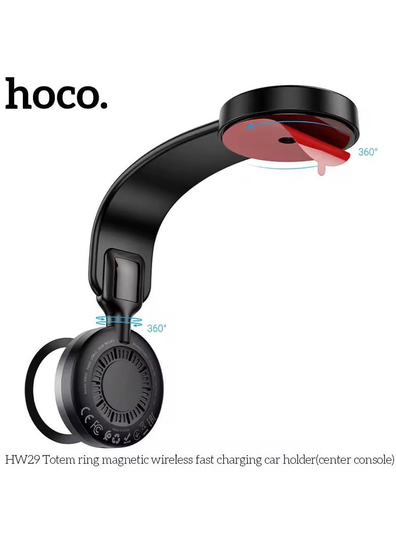 Hoco High-End Hoco HW29 Center Console Car Mount with 360° Adjustable Design and Powerful Magnetic Wireless Charger - Image 2