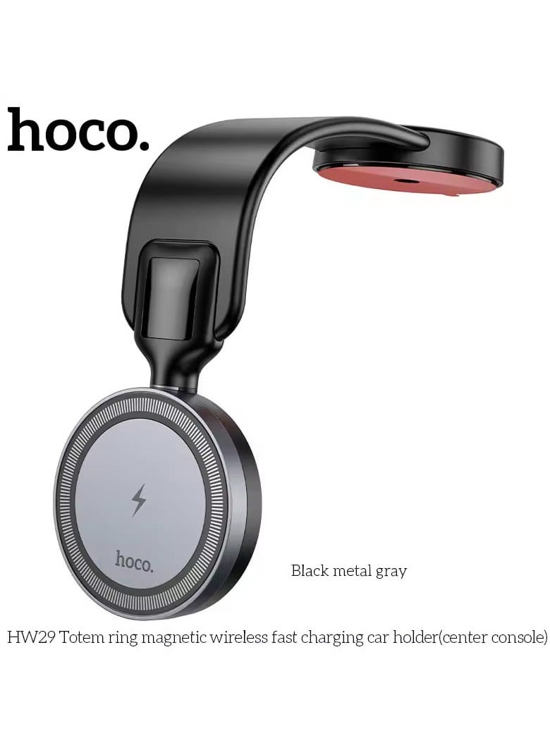 Hoco High-End Hoco HW29 Center Console Car Mount with 360° Adjustable Design and Powerful Magnetic Wireless Charger - Image 3