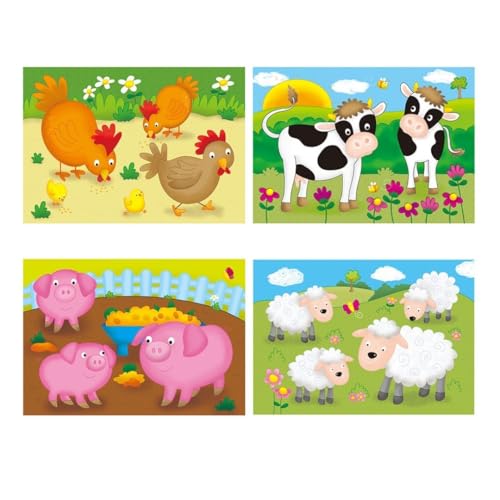 Galt Four Puzzles in a Box, Farm Theme Puzzle, multicolor, Four Puzzle in a Box, 1003913 - Image 2