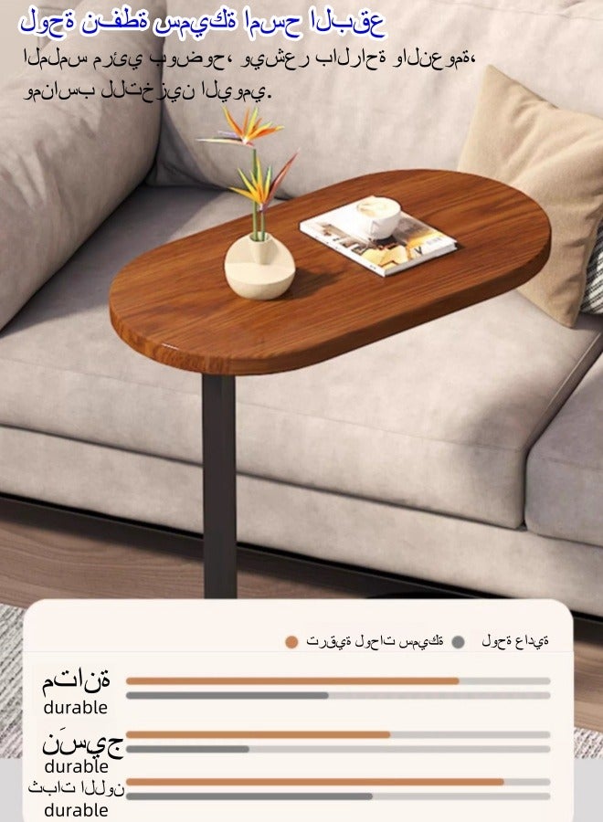 Browning طاولة أريكة لغرفة المعيشة طاولة شاي منزلية رف تخزين بجانب السرير طاولة قهوة شرفة طاولة جانبية طاولة زاوية - إطار أبيض + لوحة ألوان الجوز - Image 5