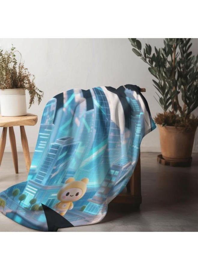 عام بطانية رقيقة من الفانيلا (حرارة ومريحة، ومناسبة للنوم واستخدام اللعبة والغبار والرمل) 150 سم * 200 سم - 1003 - Image 5