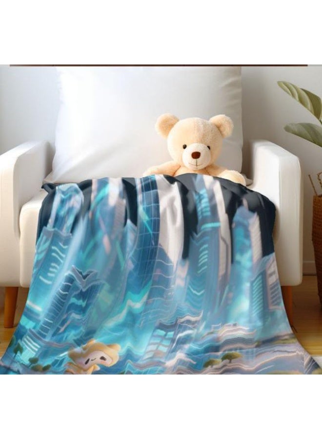 عام بطانية رقيقة من الفانيلا (حرارة ومريحة، ومناسبة للنوم واستخدام اللعبة والغبار والرمل) 150 سم * 200 سم - 1003 - Image 4