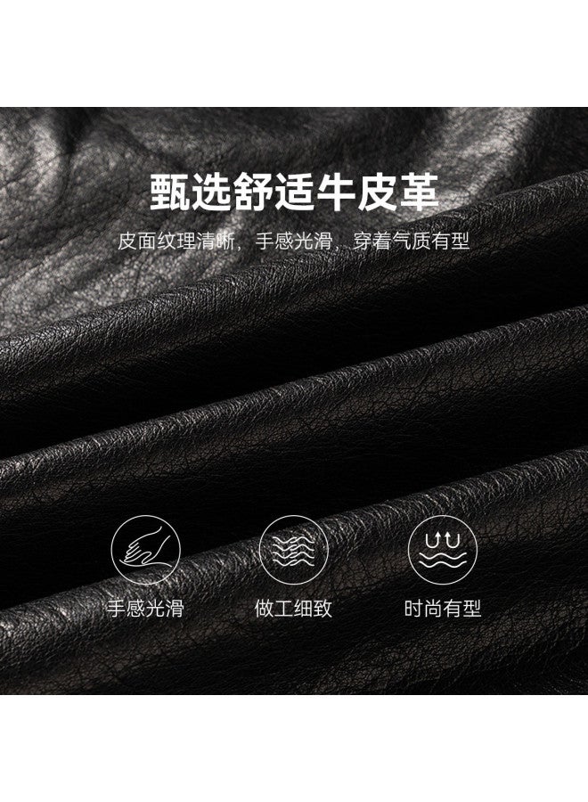 Fapai Men's Genuine Leather Hooded High-end Glossy Leather Vest Jacket - Image 5