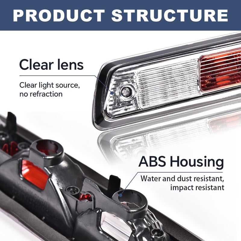 PIT66 Clear 3rd Third Brake Light, Compatible with Ford F150 Truck 2009 2010 2011 2012 2013 2014, High Mount Stop light Tercera luz de freno - Image 3