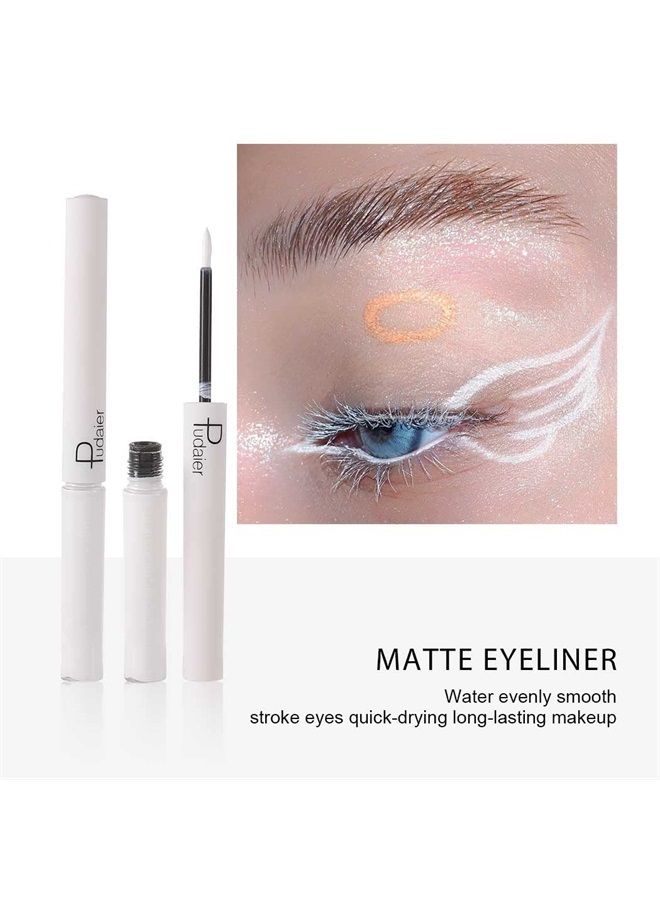 Kilshye Liquid Eyeliner Matte Eyeliners High Pigment Eye Liner Waterproof Long Lasting Eye Makeup for Women and Girls Pack of 1 (A- White)
