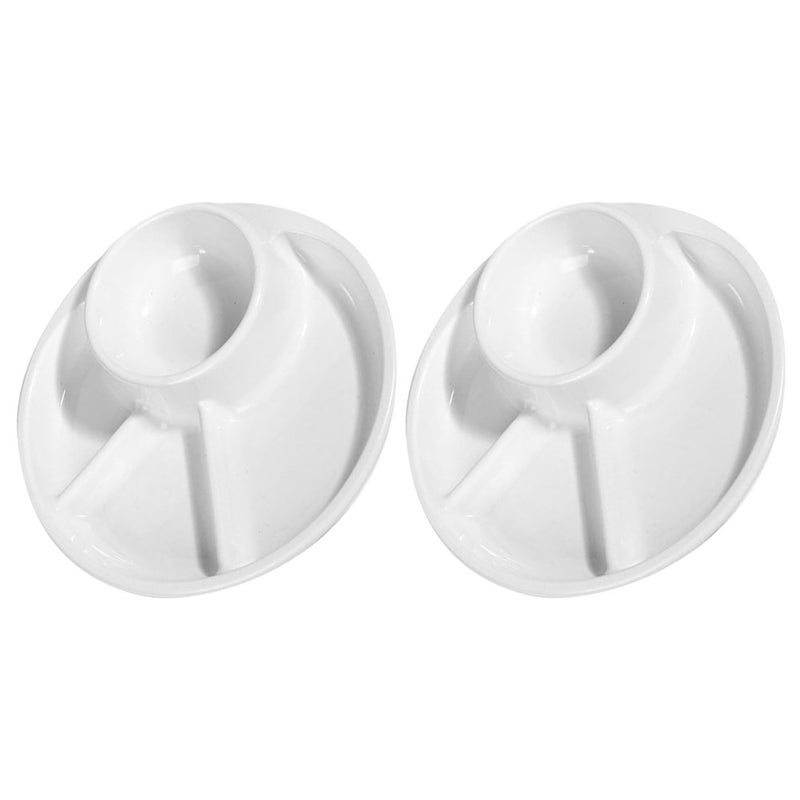 2pcs Divided Plates Dinner Plates Household Food Dishes Compartment Food Storage Dish - Image 1