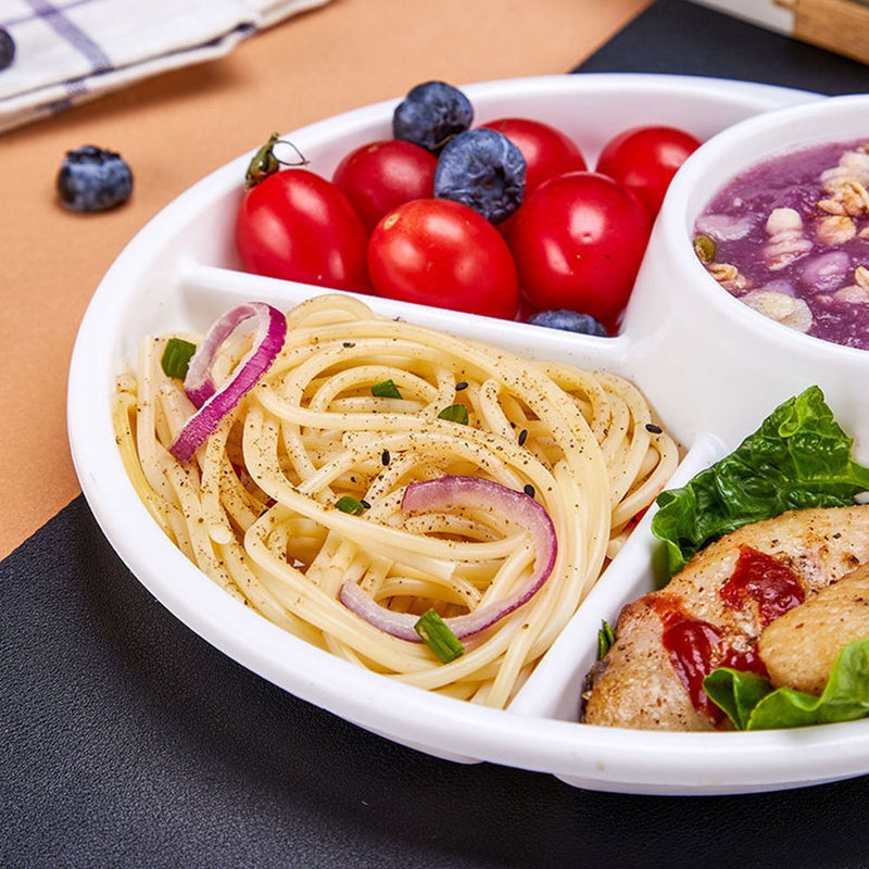2pcs Divided Plates Dinner Plates Household Food Dishes Compartment Food Storage Dish - Image 3