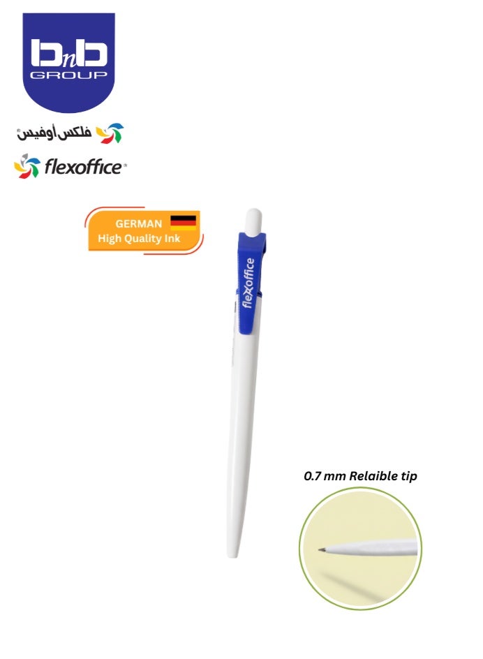 FLEXOFFICE Smooth Ink Pen FO-GELB036: 0.7 mm tip, Blue, 50 pcs/Box Quick Smooth Writing, Ball point Pens, for School, Office Supplies - Image 2