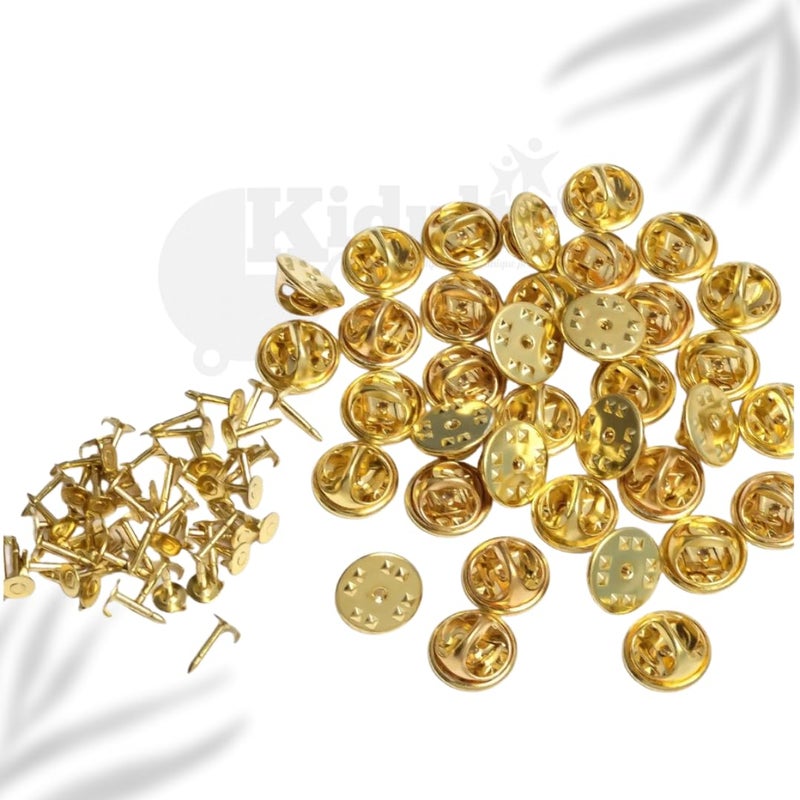 Kidultz Kidultz Butterfly Metal Clutch Locking Gold Clasp Pin Backs for Badge, Craft and Jewellery Making, Tie Clip Pin Label Clasps Fastener (10)  - Image 3