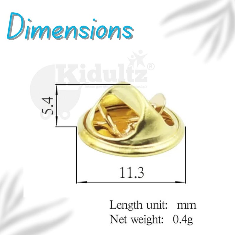 Kidultz Kidultz Butterfly Metal Clutch Locking Gold Clasp Pin Backs for Badge, Craft and Jewellery Making, Tie Clip Pin Label Clasps Fastener (10)  - Image 4