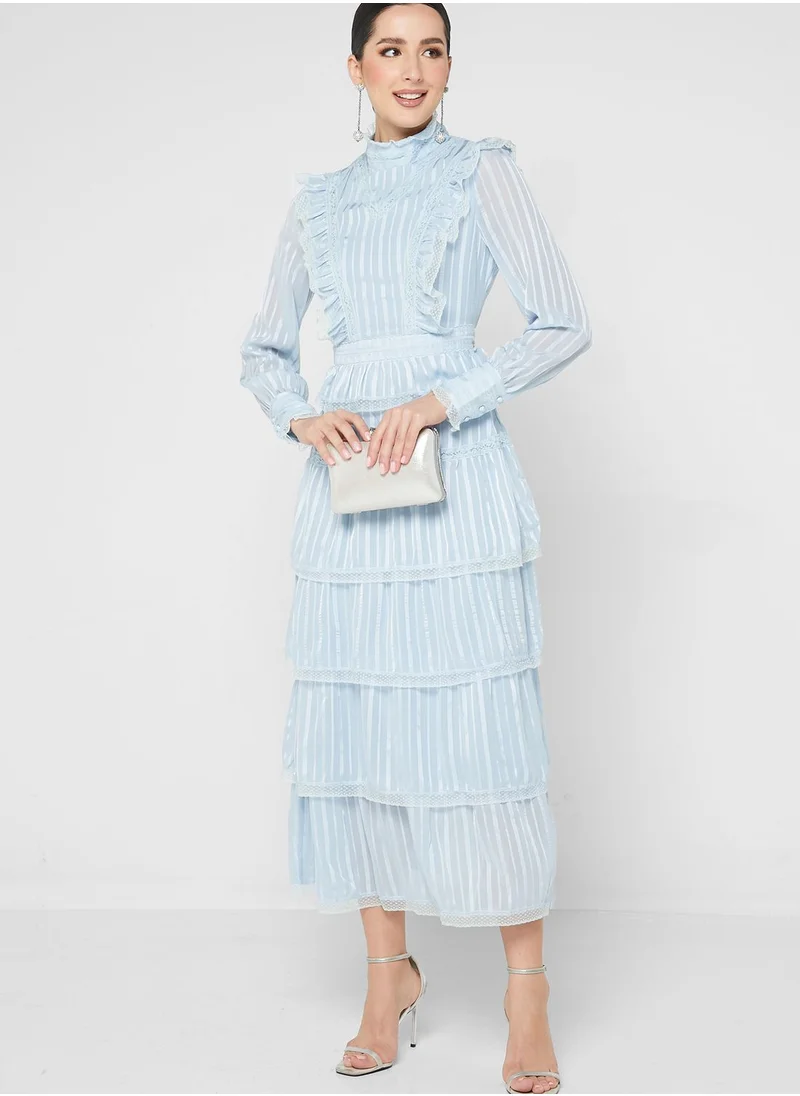 VERO MODA High Neck Ruffle Detail Dress