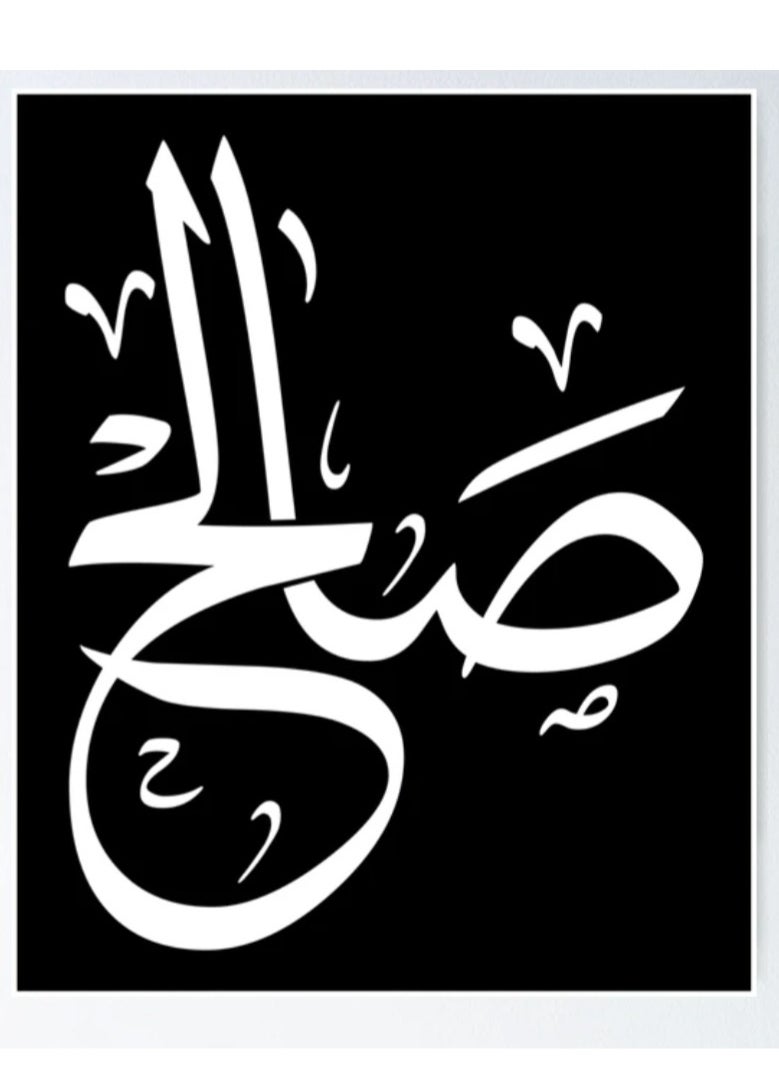 URBANTRANDS - Saleh Name Themed Decorative Wall Art Black/White 30x30cm - Image 1