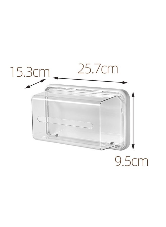 Generic - Box Shelves Decor for Shelf Refrigerator Stand Toilet Paper Dispenser Paper Towel Holder Wall Tissue Dispenser Container Toilet Paper Holder，Wall Mounted Paper Roll Tissue Box 25.7*9.5*15.3cm - Image 1