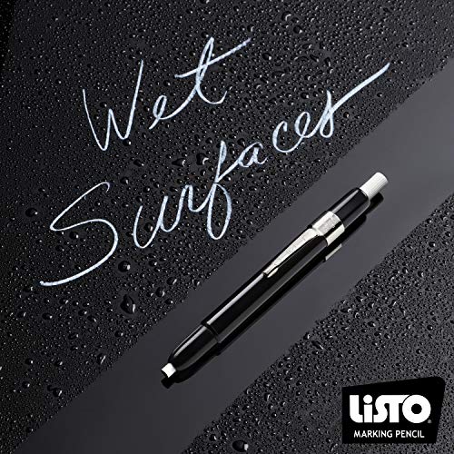 Listo Bundle of Listo 1620 Marking Pencil/Grease Pencils/China Marking Pencils/Wax Pencils - Black, Box of 12 With 72 Refills With Magnetic Memo Clip - Image 4
