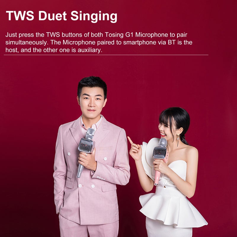 TOSING G1 BT 5.0 Wireless Karaoke Microphone V8240S_P Silver - Image 2