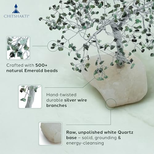 Chitshakti Emerald Crystal Tree – 500 Beads | Mothers Day Gift for Mom | Healing Gemstone Tree for Prosperity | Feng Shui Home Decor Showpiece | Unique Gift for Women - Image 5