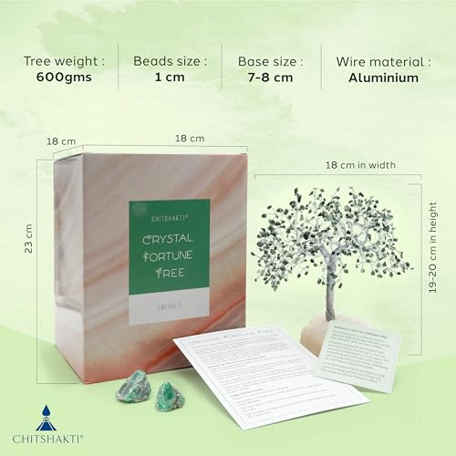 Chitshakti Emerald Crystal Tree – 500 Beads | Mothers Day Gift for Mom | Healing Gemstone Tree for Prosperity | Feng Shui Home Decor Showpiece | Unique Gift for Women - Image 4