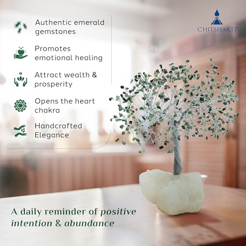 Chitshakti Emerald Crystal Tree – 500 Beads | Mothers Day Gift for Mom | Healing Gemstone Tree for Prosperity | Feng Shui Home Decor Showpiece | Unique Gift for Women - Image 3
