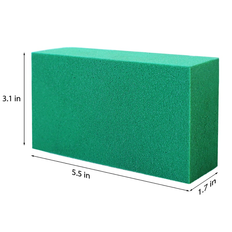 FLOFARE Pack of 3 Floral Foam Blocks Each (6"L x 3.38"W x 1.85"H) Green Wet & Dry Flower Foam for Fresh & Artificial Flower Arrangement, Plant Foam, Florist Supplies for DIYs, Arts, Crafts & Weddings - Image 2