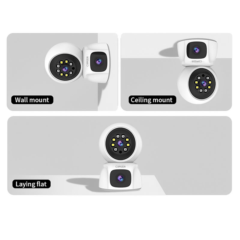 Baby Monitor: 1080P Dual Lens Wifi Camera - 350°/90° PTZ Rotation Two Storage Options Full-Color Night Vision for Home Baby Pet Monitoring - Image 3