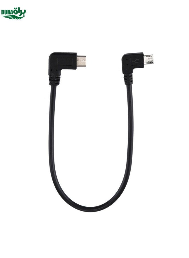 BURAQ USB-C / Type-C Male Elbow to Micro USB Male Elbow Adapter Cable, Total Length: about 25cm, For Samsung, Huawei, Xiaomi, HTC, Meizu, Sony and other Smartphones - Image 2