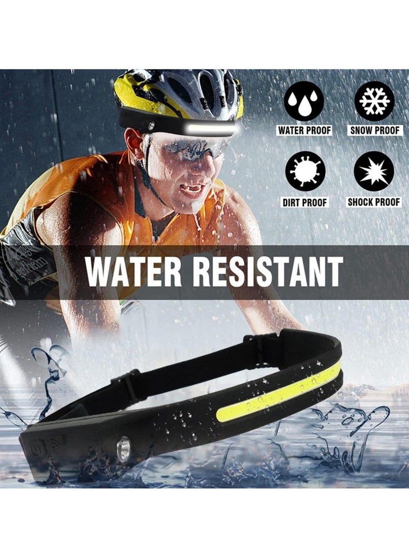 ارواق مصباح أمامي LED قابل لإعادة الشحن بشعاع 230 درجة للمصابيح الأمامية 1000+500 لومن، 5 أوضاع للمصابيح الأمامية مع مستشعر للحركة، للتخييم والجري والمشي لمسافات طويلة وصيد الأسماك - Image 5