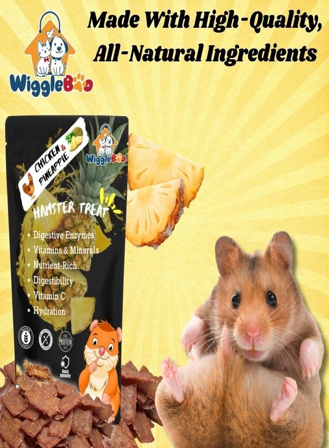 WiggleBoo 30g Chicken & Pineapple Hamster Treat | High-Protein Snack | Antioxidant-Rich | Crunchy & Healthy | Wholesome | Training | Easy to Digest - Image 2