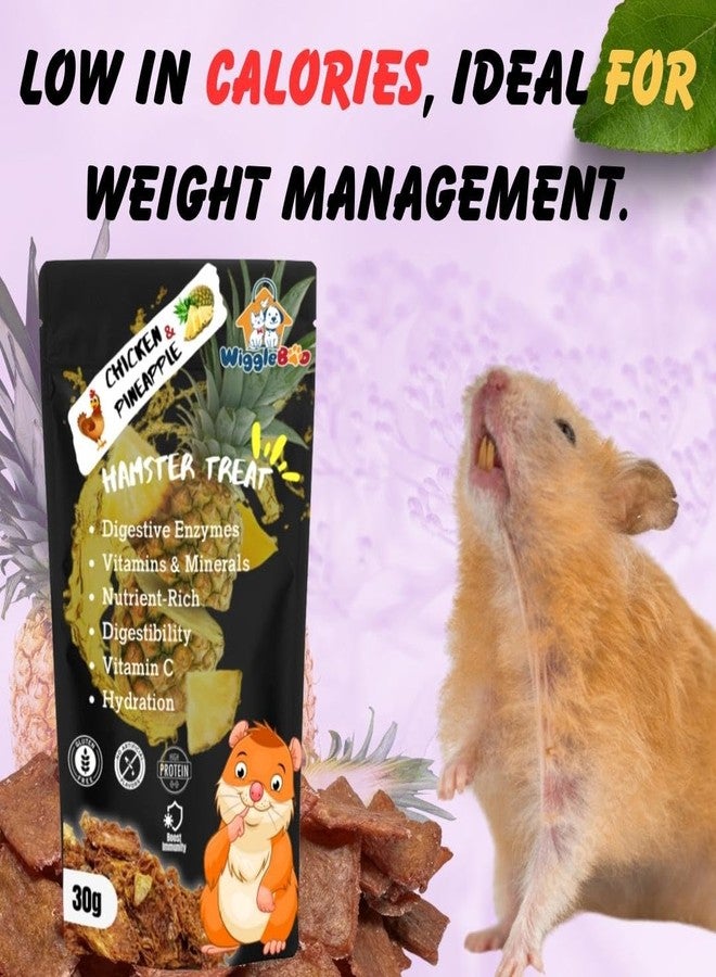 WiggleBoo 30g Chicken & Pineapple Hamster Treat | High-Protein Snack | Antioxidant-Rich | Crunchy & Healthy | Wholesome | Training | Easy to Digest - Image 5