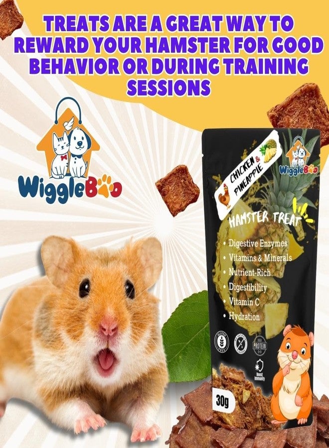WiggleBoo 30g Chicken & Pineapple Hamster Treat | High-Protein Snack | Antioxidant-Rich | Crunchy & Healthy | Wholesome | Training | Easy to Digest - Image 4