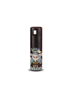 Insulated Thermal Water Bottle Double Wall Stainless Steel Vacuum Flask 500 ml with Lid and carrying ring- Black