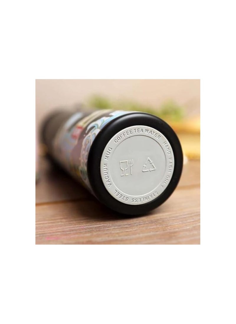 Generic - Insulated Thermal Water Bottle Double Wall Stainless Steel Vacuum Flask 500 ml with Lid and carrying ring- Black - Image 1