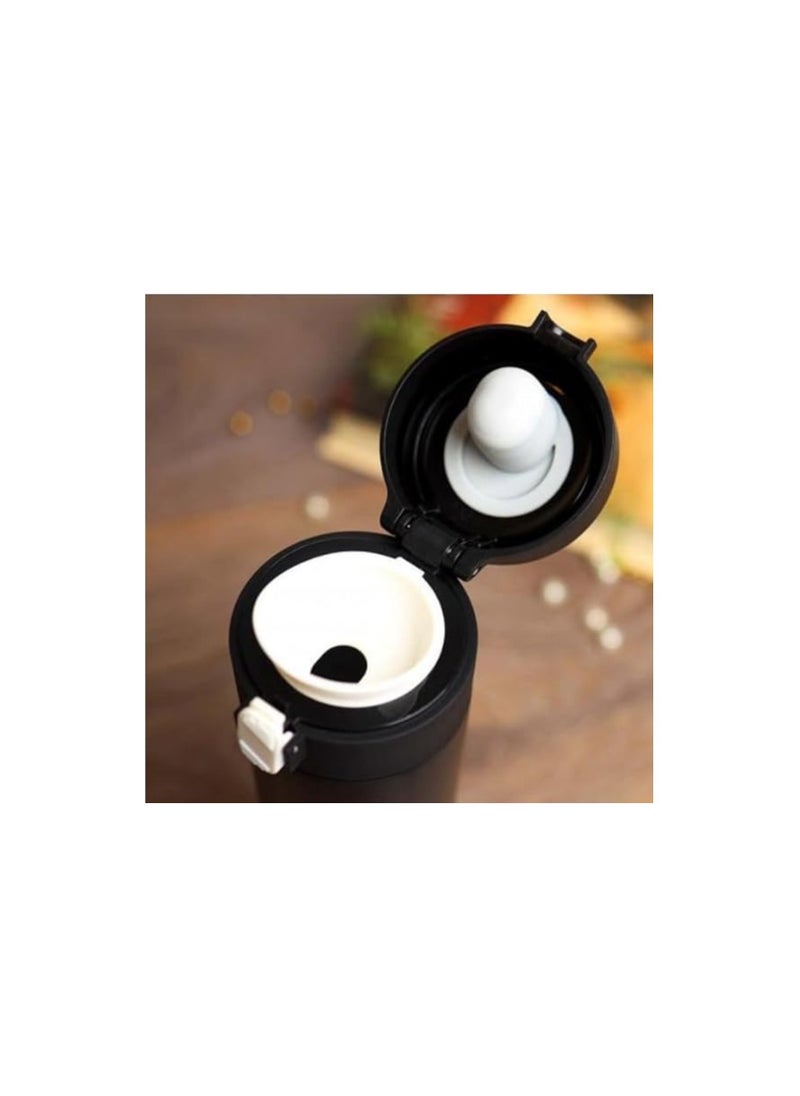 Generic - Insulated Thermal Water Bottle Double Wall Stainless Steel Vacuum Flask 500 ml with Lid and carrying ring- Black - Image 1