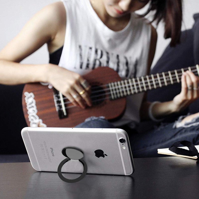 Tomorotec Upgraded World's Slimmest Phone Ring Holder, Tomorotec Ultra Thin Cell Phone Ring Stand Magnetic Car Mount Hook Matte Center Compatible for iPhone X 8 7 Plus 6S 6 5s 5 SE,Galaxy S8 S7 S6 Edge(Black) - Image 5