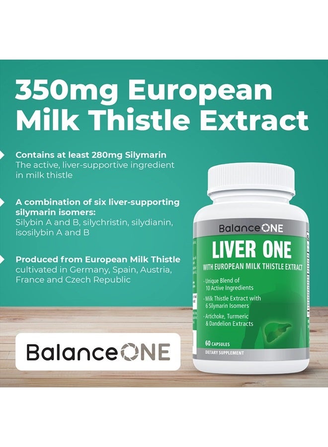 Balance ONE Liver One Supplements - 10 Antioxidant Ingredients for Natural Liver Support - Milk Thistle, Molybdenum, Dandelion, Artichoke - Vegan, Non-GMO - 30 Day Supply - Image 5