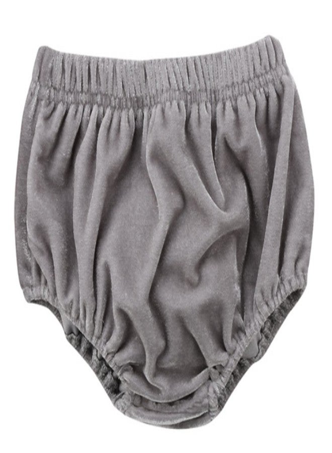 stylesilove Infant Baby Toddlers Girls Soft Velvet Bloomers Diaper Cover (18 Months, Grey) - Image 1