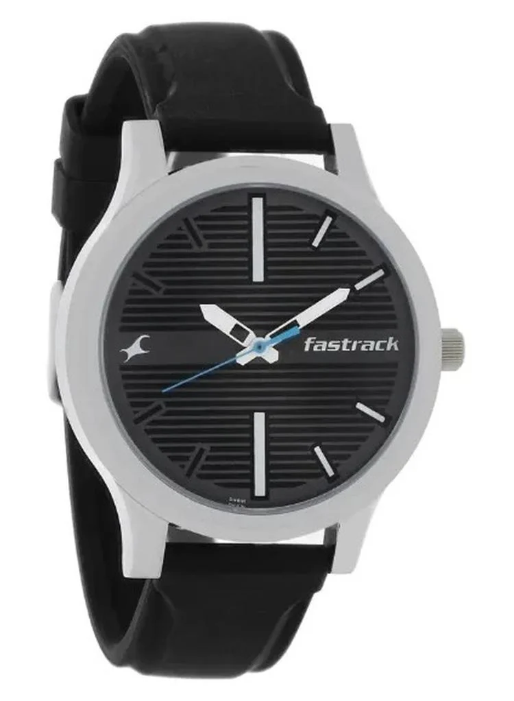 fastrack Fastrack Quartz Analog Watch for Guys Grey Dial With Silicone Strap