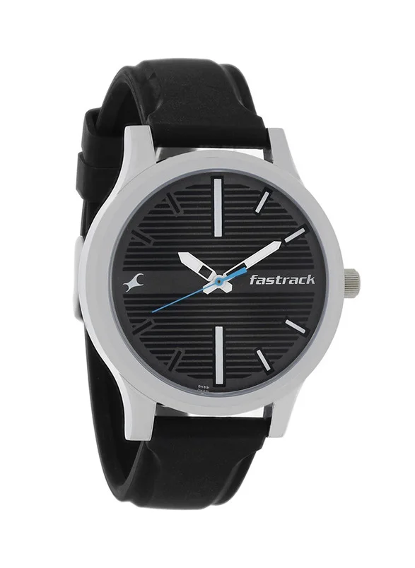 fastrack Fastrack Quartz Analog Watch for Guys Grey Dial With Silicone Strap