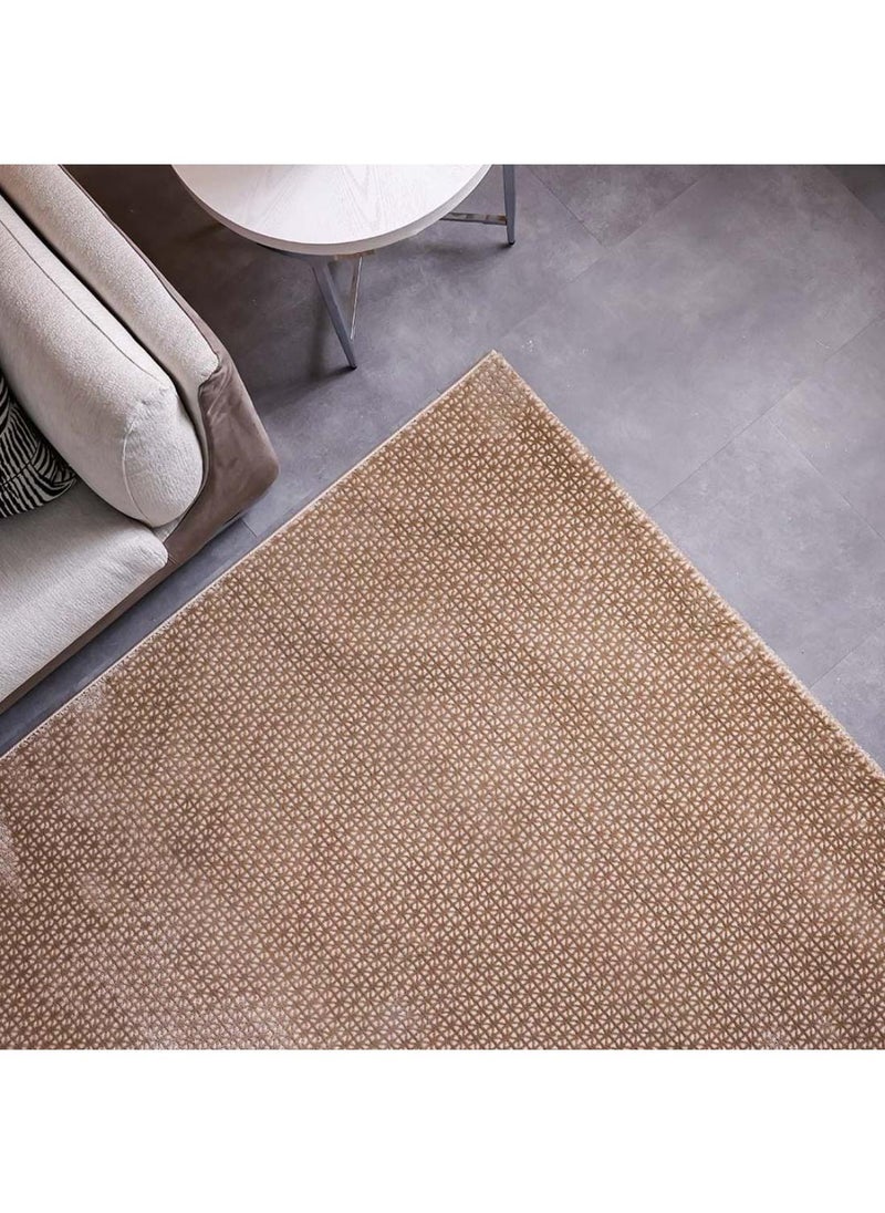 DANUBE HOME Modern Mose Rug  Polypropylene + Polyester Area Rug Floor Covering L300xW200cm-Beige  - Image 1