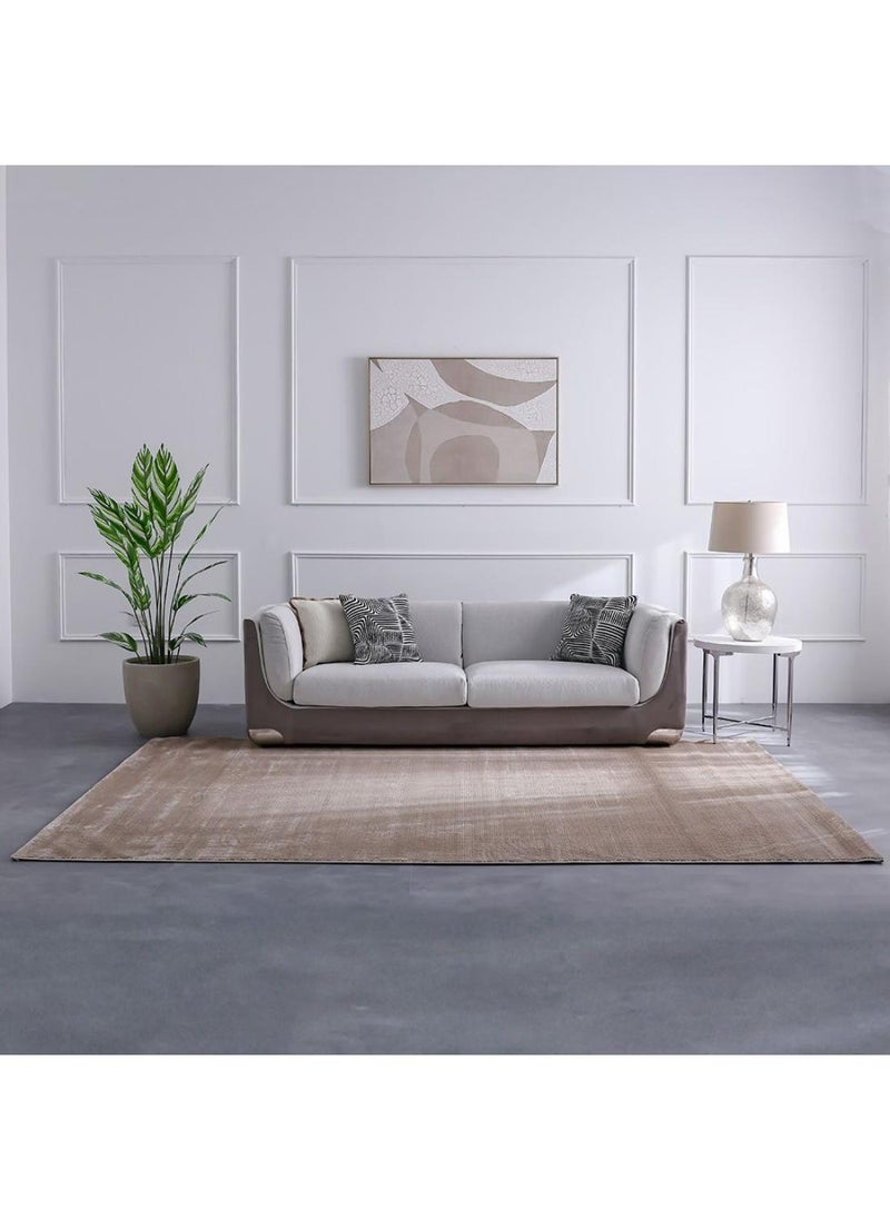 DANUBE HOME Modern Mose Rug  Polypropylene + Polyester Area Rug Floor Covering L300xW200cm-Beige  - Image 5