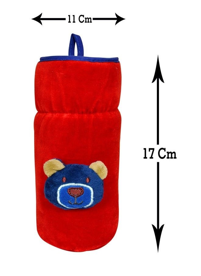 The Little Lookers For Philips Avent Broad Neck Feeders Soft Plush Stretchable Baby Feeding Bottle Cover With Easy To Hold Strap ; Suitable For 240 260Ml & 330Ml ; Cute Animated Patterned (Red)  - Image 4