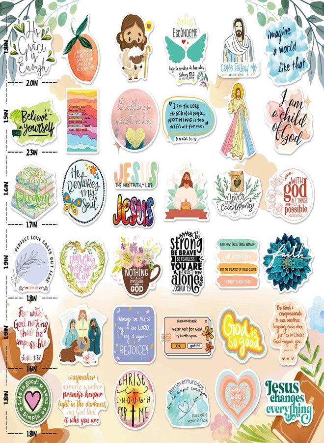 WAKEMOODEI 300PCS Inspirational Christian Stickers, Jesus Religious Stickers for Water Bottle Laptop Waterpooof Bible Verse Sticker for Kids Adults Women Faith Stickers - Image 2