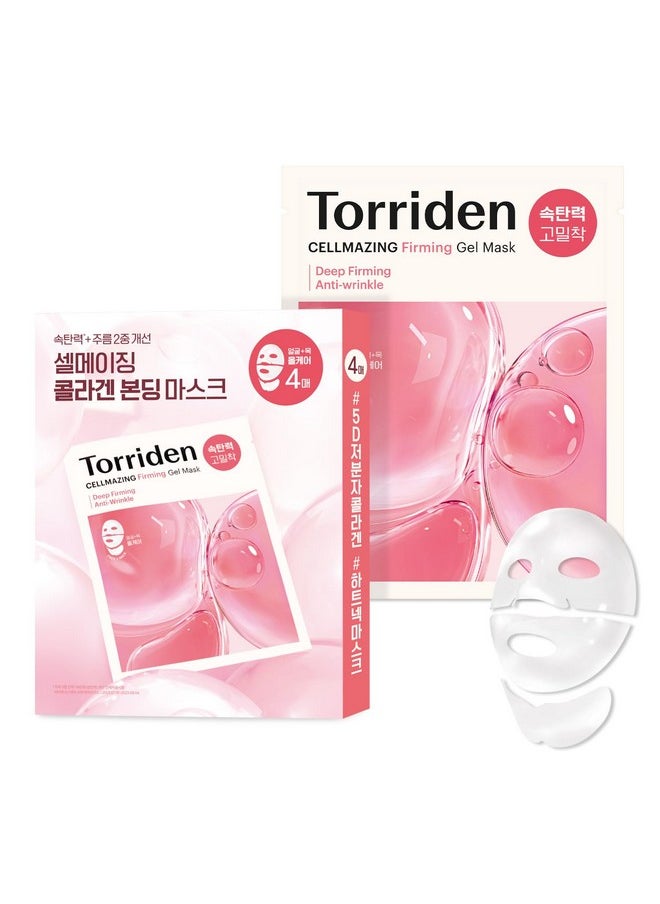 Torriden Torriden CELLMAZING Collagen Firming Gel Facial & Neck Sheet Mask (pack of 4) | Covering Neck Mask | 5D Collagen Complex, Amino Acid Complex, Peptide  - Image 1