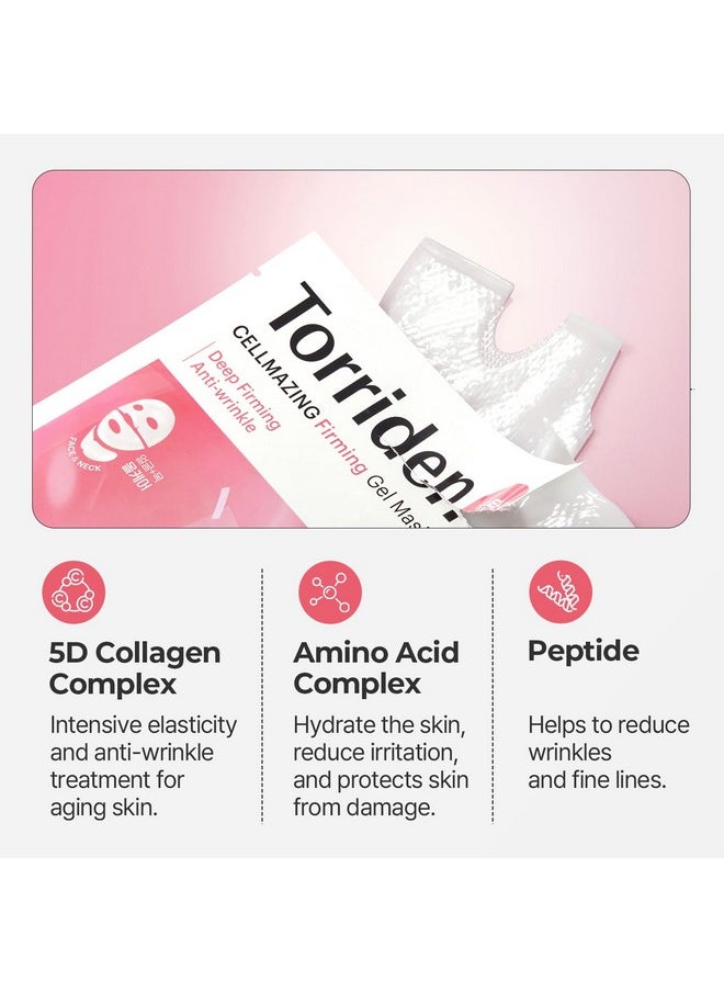 Torriden Torriden CELLMAZING Collagen Firming Gel Facial & Neck Sheet Mask (pack of 4) | Covering Neck Mask | 5D Collagen Complex, Amino Acid Complex, Peptide  - Image 5