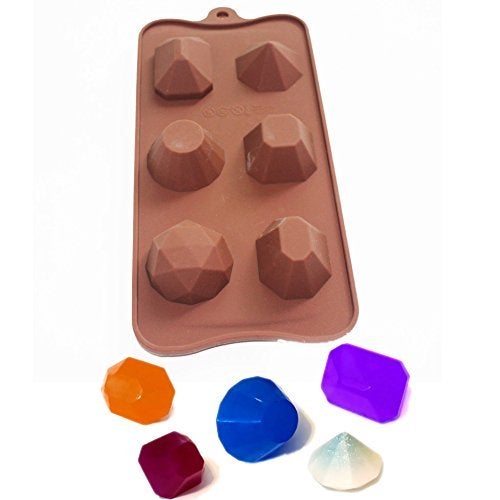 X-Haibei 3D Gem Cool Ice Cube Chocolate Soap Plaster Crayon Mold Silicone Party Maker Dia. 1inch, 1oz per cell - Image 3
