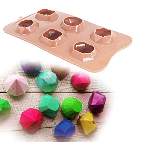 X-Haibei 3D Gem Cool Ice Cube Chocolate Soap Plaster Crayon Mold Silicone Party Maker Dia. 1inch, 1oz per cell - Image 1