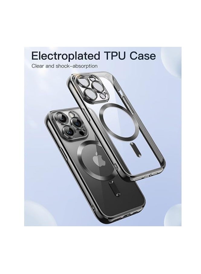 ten.tech Transparent Magnetic Protection Cover Compatible with MagSafe for iPhone 12 Pro Max Mobile Phone, Anti-Shock and Anti-Scratches, and Camera Lens Protector (black) by Tin Tech  - Image 2