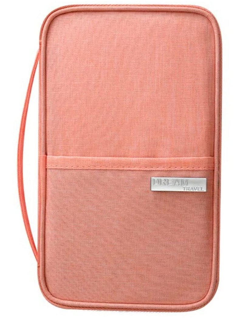 Excefore - Passport Holder Travel Wallet, Family Travel Document Holders Organiser Wallet for Credit Cards Ticket IDs Keys Smartphone for Men Women, Pink - Image 1