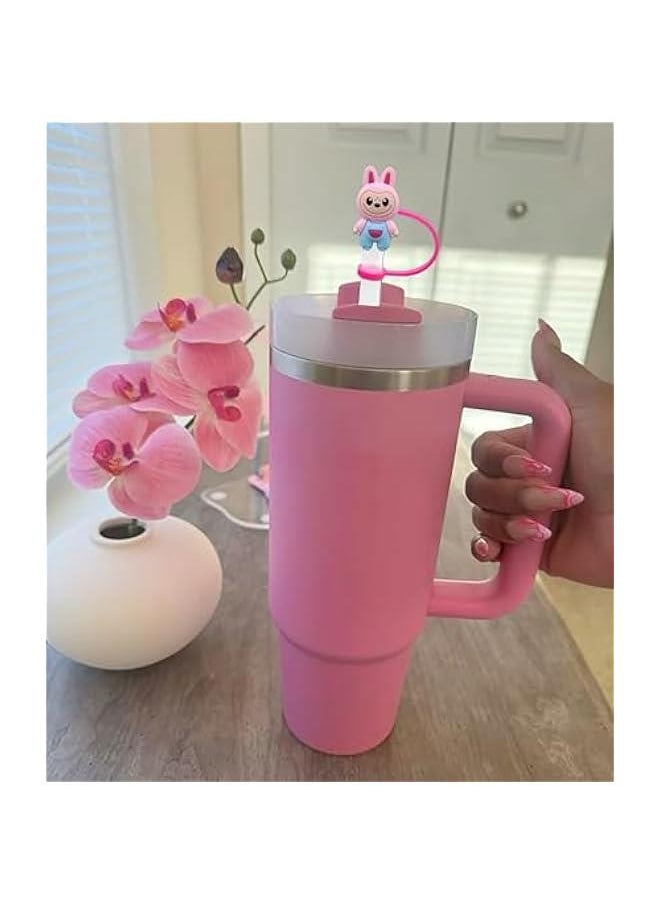 Arabest Cute Para Labubu Accessories Include a 10mm Silicone Straw a Stanley Cup with a Cap and Covers and Toppers that are Real  - Image 2